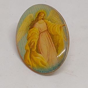 Vintage "St. Michael the Archangel," Oval Lapel Pin (0.750" x 1.125"), Pre-Owned